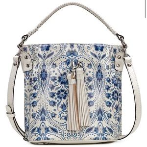 Patricia Nash Italian Folklore Collection Otavia Floral Print Bucket Crossbody